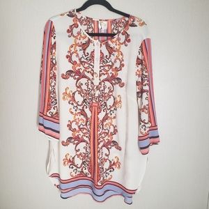 Fig & Flower Paisley Tunic Shirt Blouse Size 2X